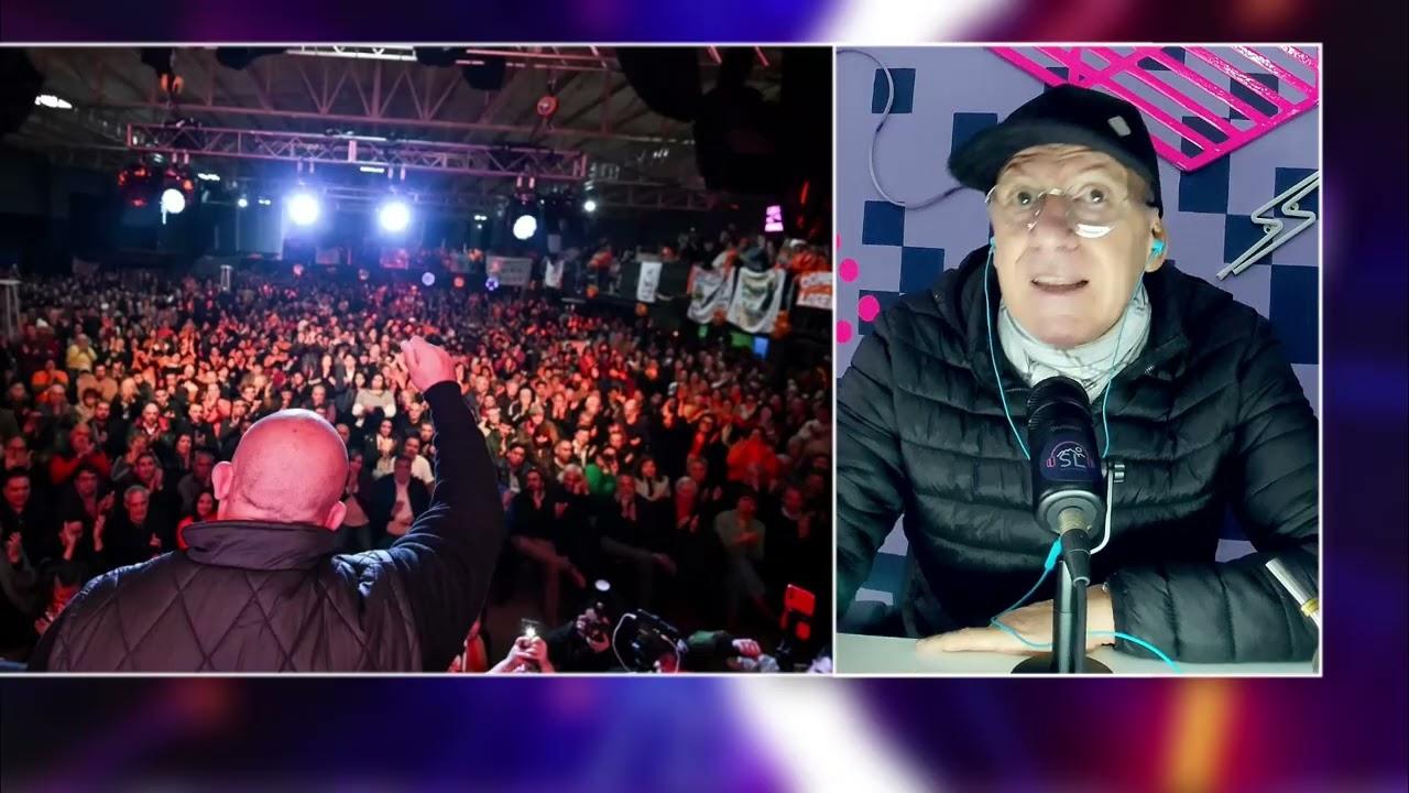 El periodista Alberto Trombetta analizando las imágenes y videos exclusivos de la masiva asunción de autoridades del MUP en Villa Mercedes.