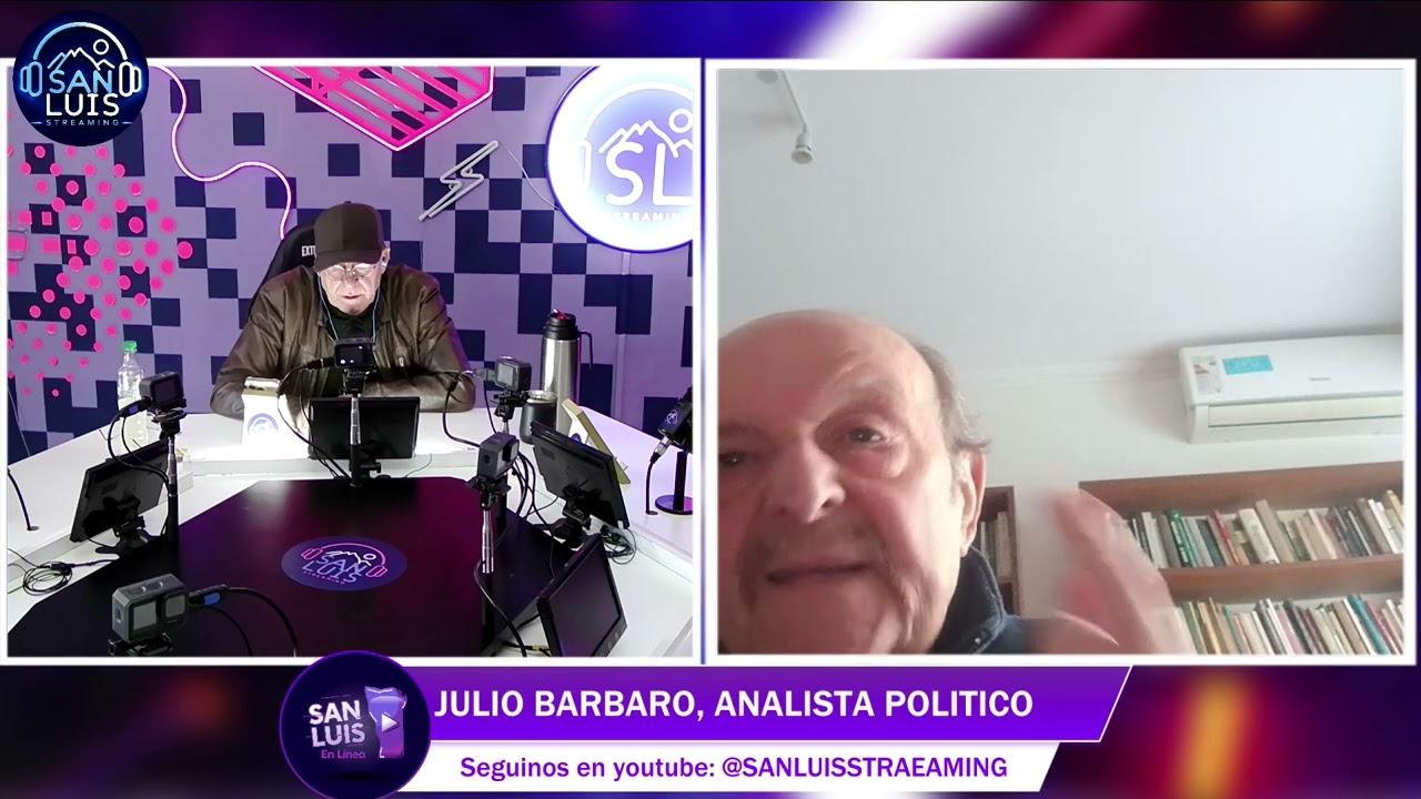 Julio Bárbaro durante una entrevista analizando la realidad política