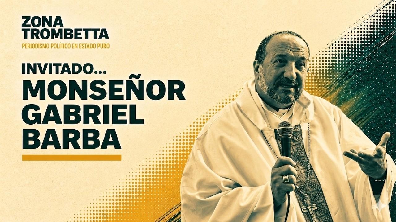 Monseñor Gabriel Barba dialogando con el equipo de Zona Trombetta