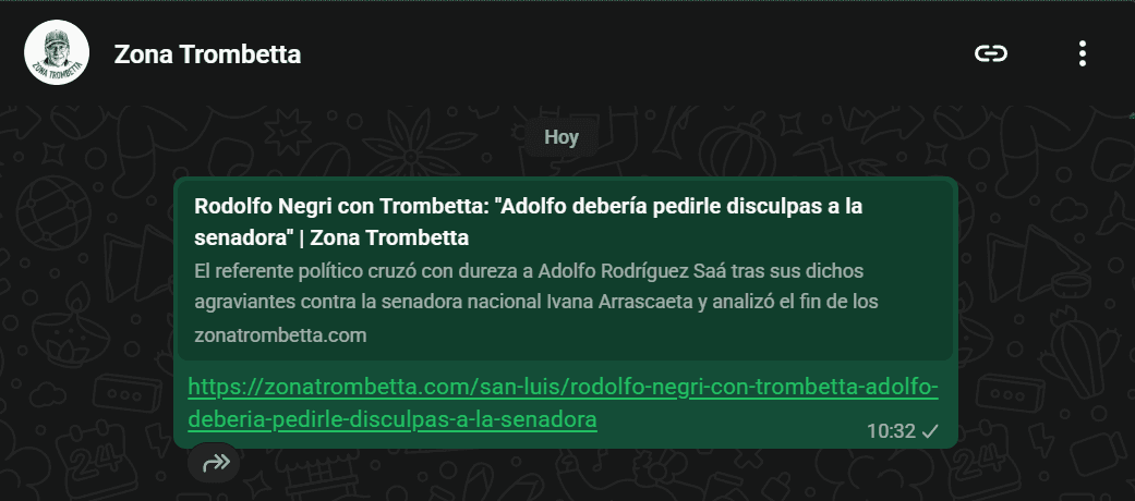Zona Trombetta ya es parte de los canales de WhatsApp.