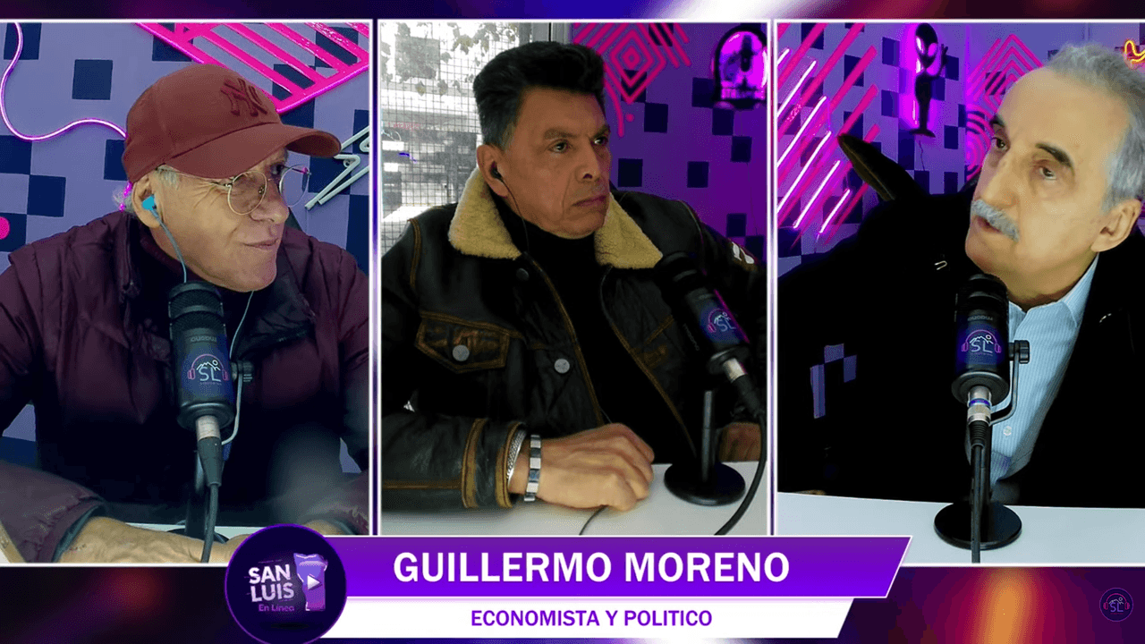 Guillermo Moreno y Fernando Pastor dialogando con Alberto Trombetta sobre el futuro del peronismo en San Luis.
