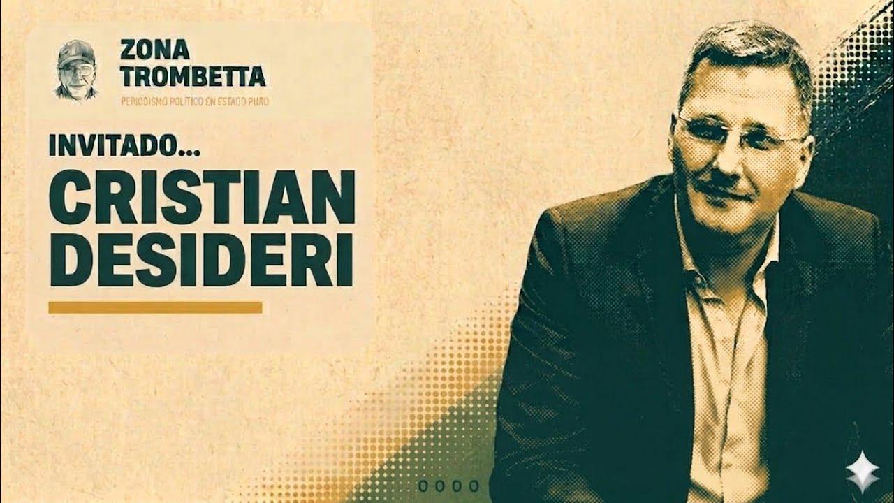 Cristian Desideri dialogando en entrevista sobre economía y política internacional.