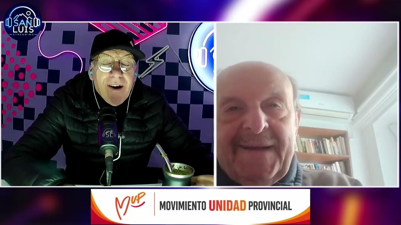 Julio Bárbaro analizando la actualidad política nacional en una entrevista por streaming