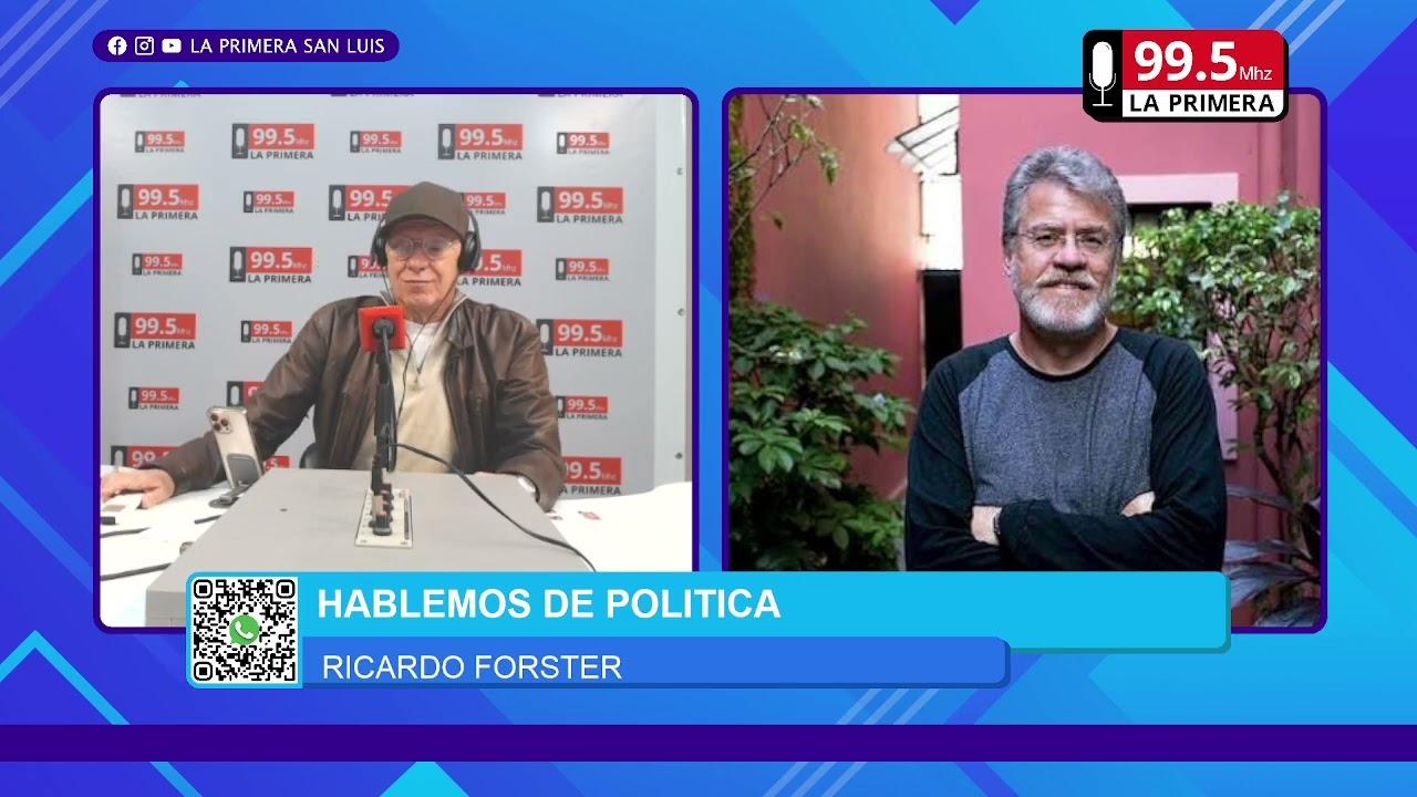 Ricardo Forster reflexionando durante una entrevista sobre política argentina