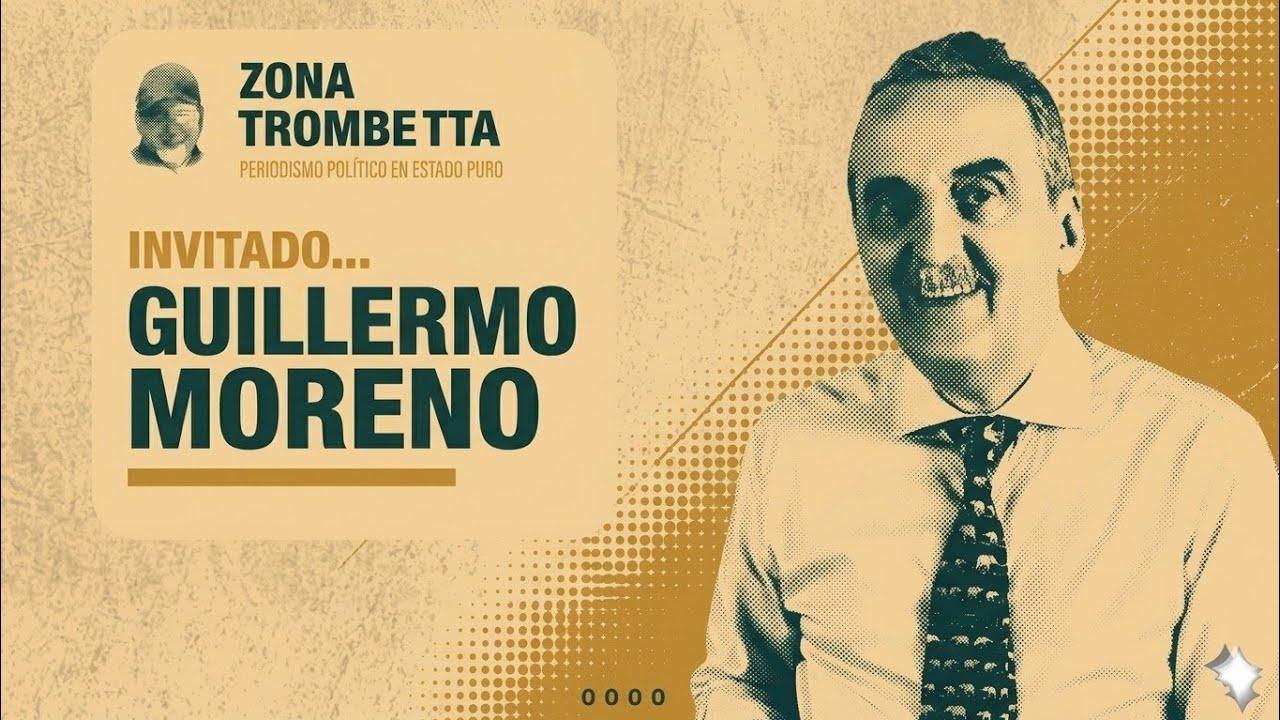 Guillermo Moreno brindando una entrevista en el programa Zona Trombetta.